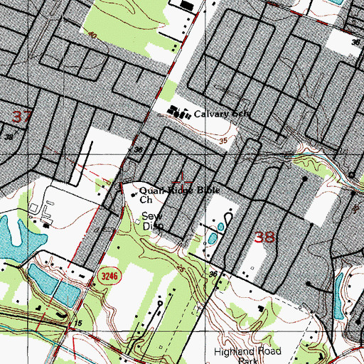 Topographic Map of Quail Ridge, LA