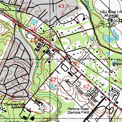 Topographic Map of Quail Run, LA