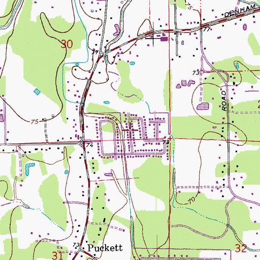 Topographic Map of Rambling Oaks, LA