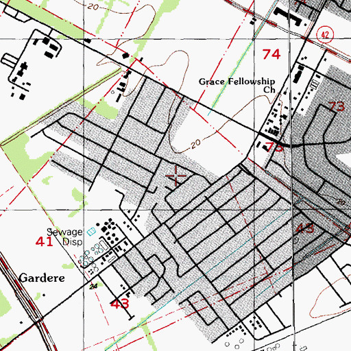 Topographic Map of Riverland, LA