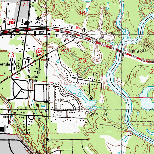 Topographic Map of Riverview, LA