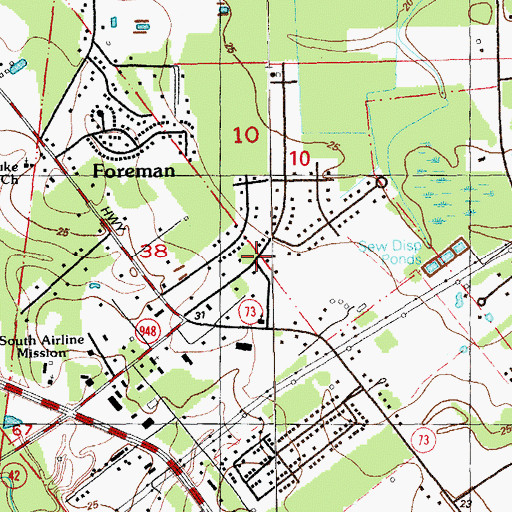 Topographic Map of Round Oak, LA