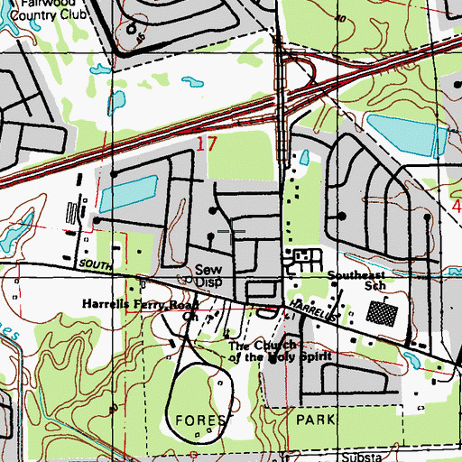 Topographic Map of Royal Oak, LA