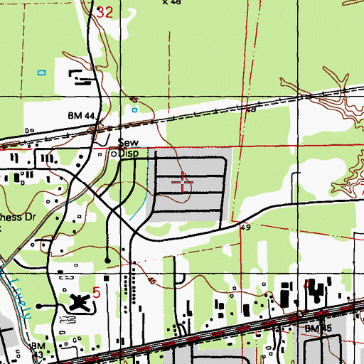 Topographic Map of Rushmore, LA