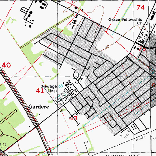 Topographic Map of Sable Chase, LA