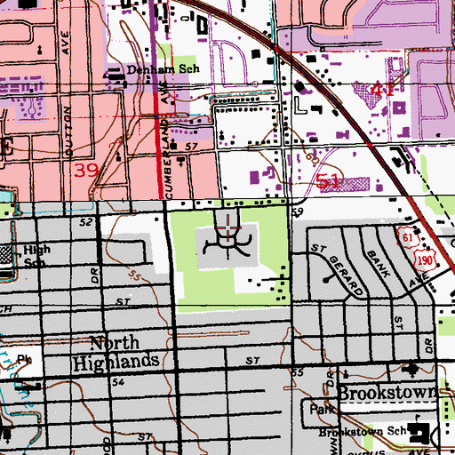 Topographic Map of Saint Gerald Park, LA