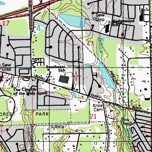 Topographic Map of Shadowbrook, LA