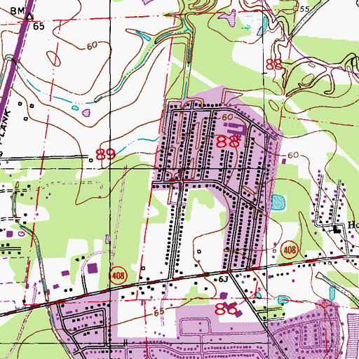 Topographic Map of Sharon Hills, LA