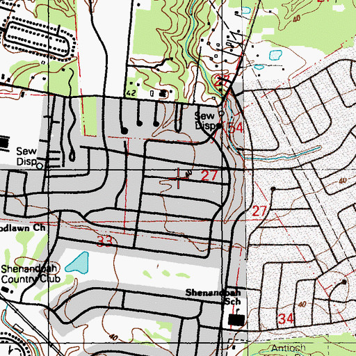 Topographic Map of Shenandoah Park, LA