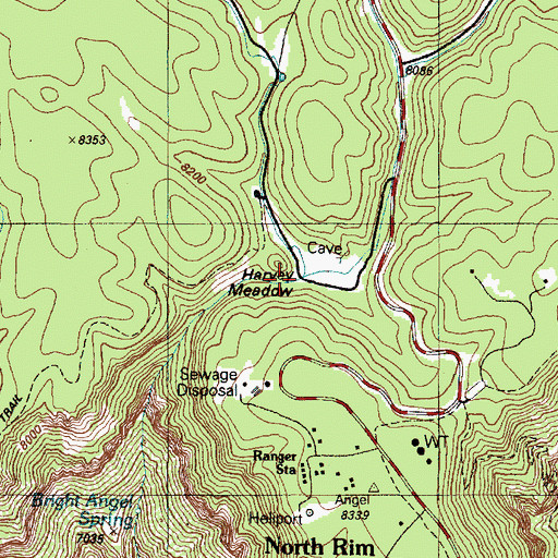 Topographic Map of Harvey Meadow, AZ