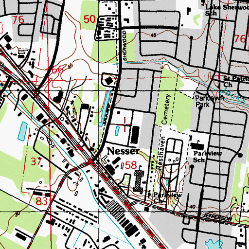 Topographic Map of Sherwoood Office Park, LA