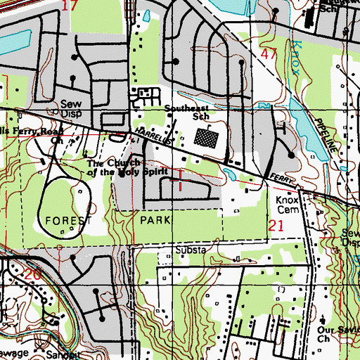 Topographic Map of Shiloh, LA