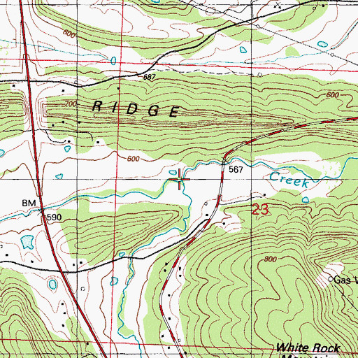 Topographic Map of Vineyard Branch, AR