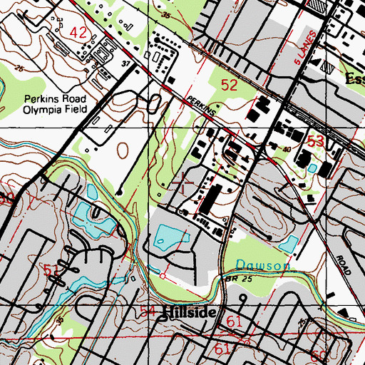 Topographic Map of Silverside Heights Garden, LA