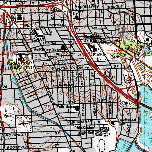 Topographic Map of South Baton Rouge, LA