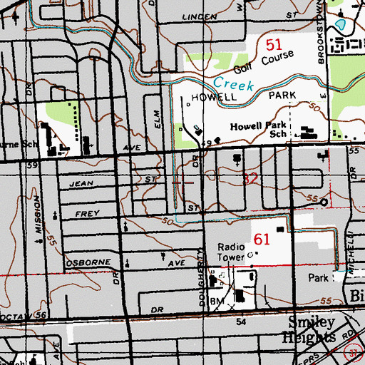 Topographic Map of South Dayton, LA