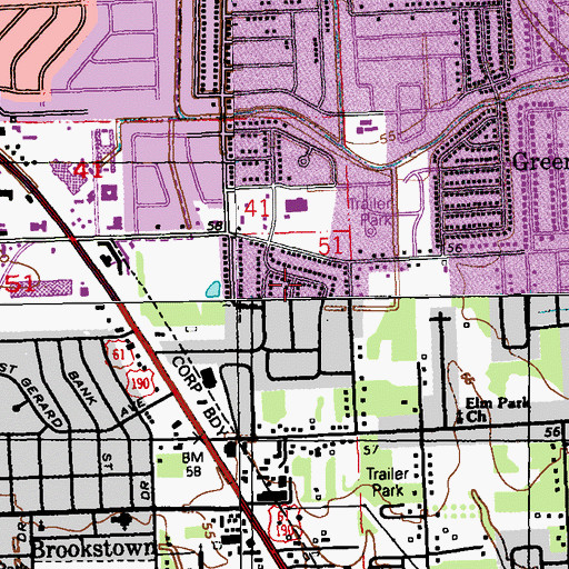 Topographic Map of South Merrydale, LA