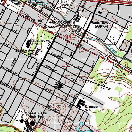 Topographic Map of Southdowns, LA