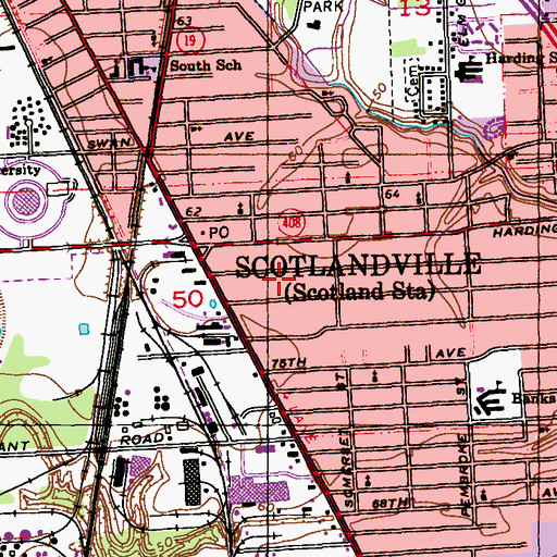 Topographic Map of Southern Heights, LA