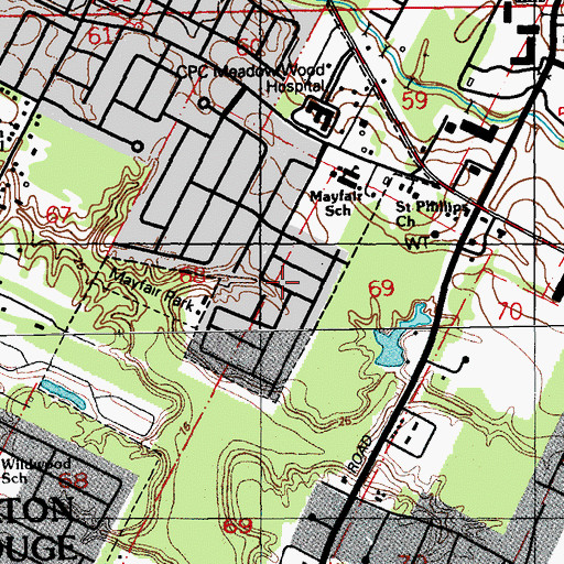 Topographic Map of South Highlands, LA