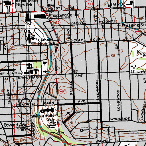 Topographic Map of Steele Place, LA