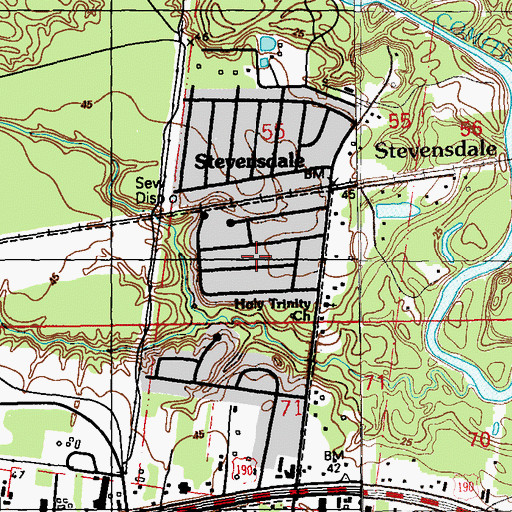 Topographic Map of Stevendale Heights, LA
