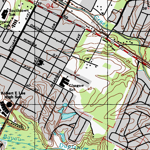 Topographic Map of Sweetbriar, LA