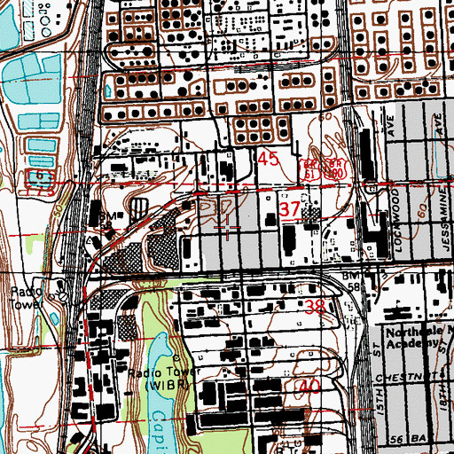 Topographic Map of Standard Heights, LA