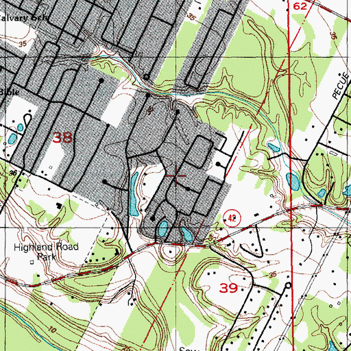 Topographic Map of The Highlands, LA