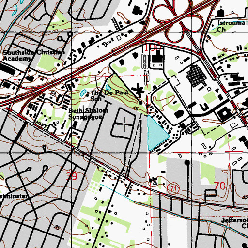 Topographic Map of The Hill, LA