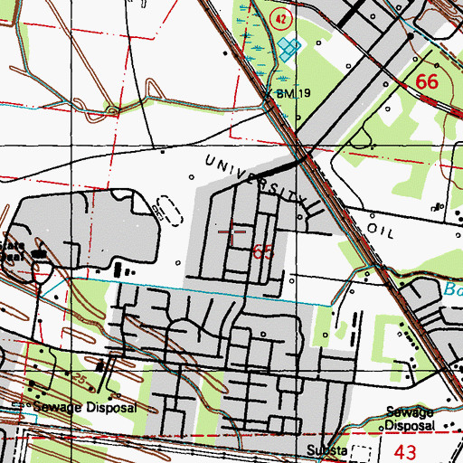 Topographic Map of Tigerland Acres, LA