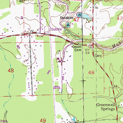 Topographic Map of Twin Oaks, LA