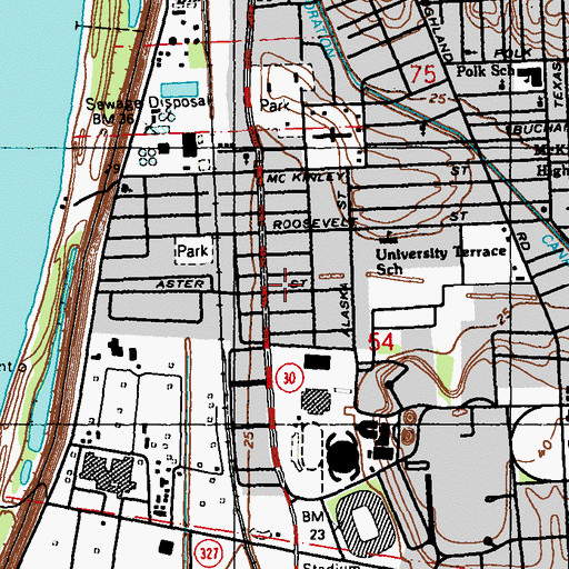 Topographic Map of University Terrace, LA
