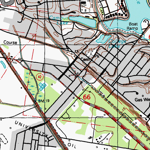 Topographic Map of University View, LA