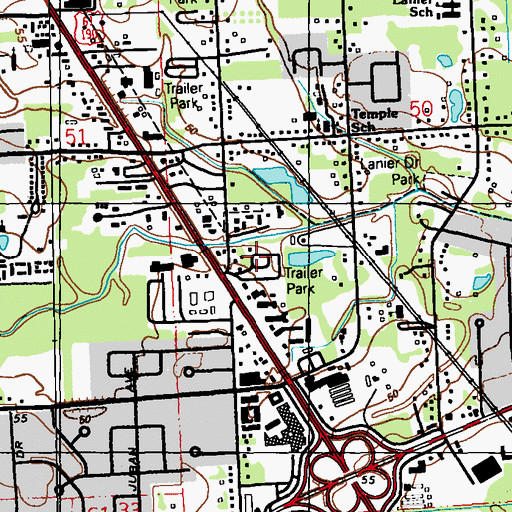 Topographic Map of Victoria Farm, LA