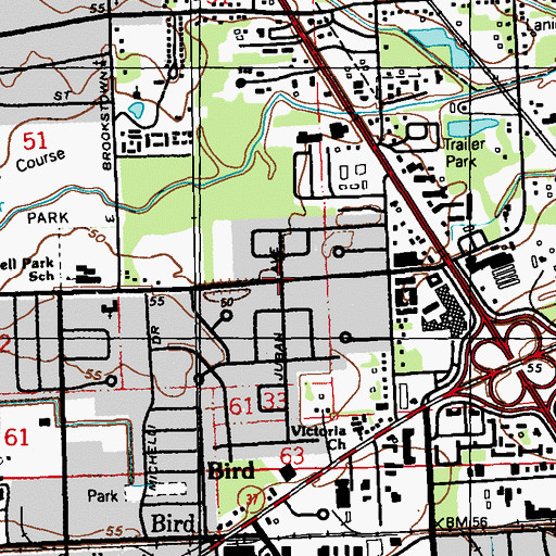Topographic Map of Victoria Garden, LA