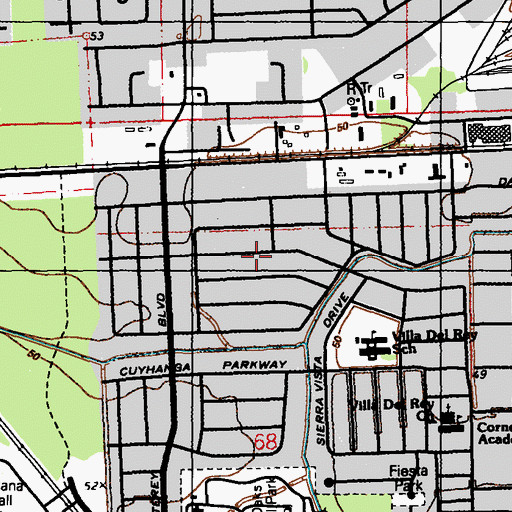Topographic Map of Villa Del Rey, LA