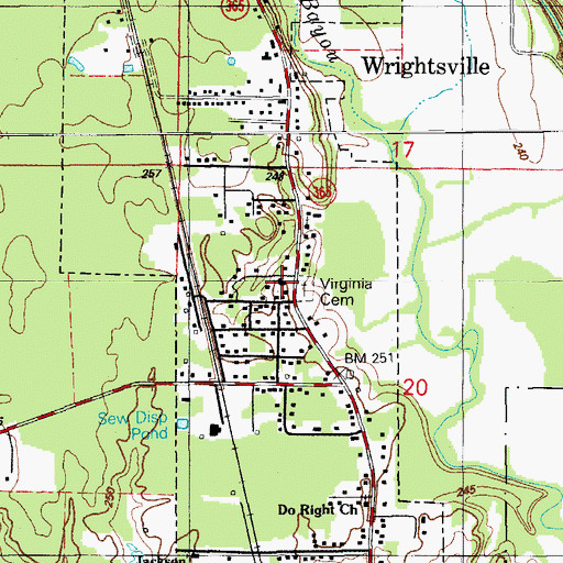 Topographic Map of Virginia Church, AR