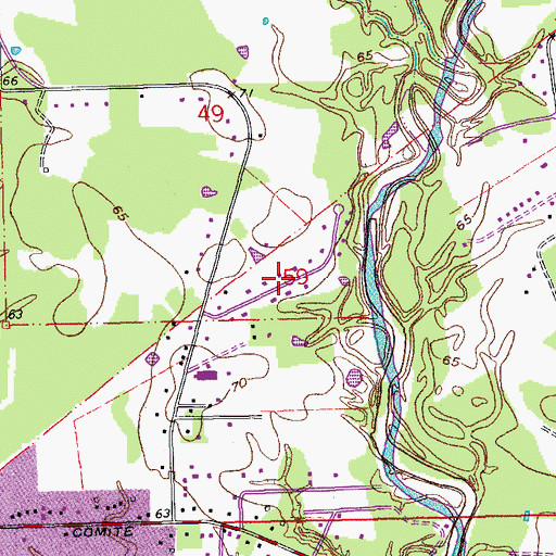 Topographic Map of Waters Edge, LA