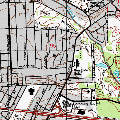 Topographic Map of Westdale Terrace, LA