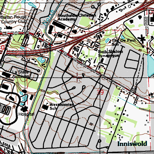 Topographic Map of Westminster, LA