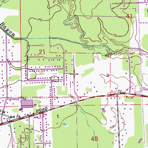 Topographic Map of White Oak Run, LA