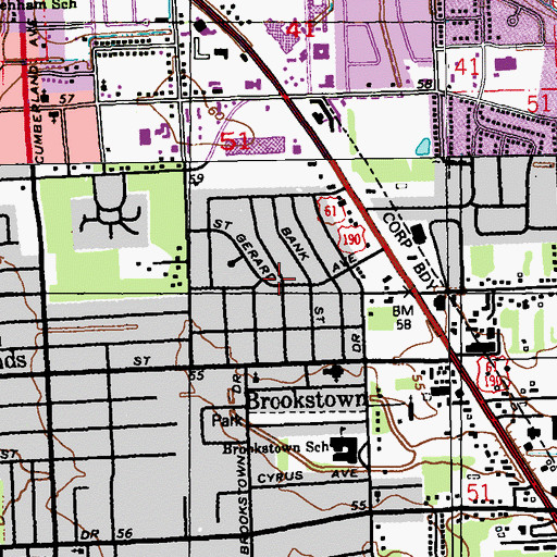 Topographic Map of White Plains, LA