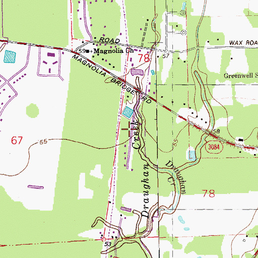 Topographic Map of Willow Creek, LA