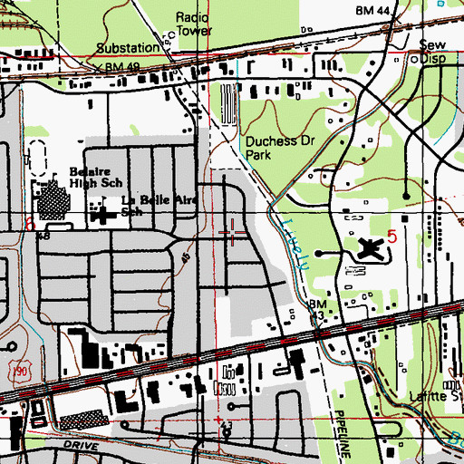 Topographic Map of Windsor Place, LA