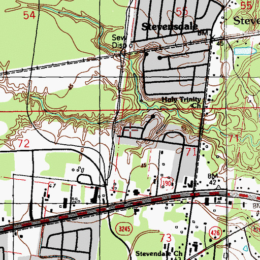 Topographic Map of Woodcrest, LA