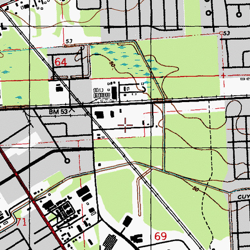 Topographic Map of Wooddale East, LA