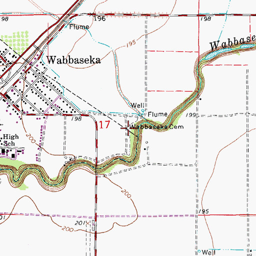 Topographic Map of Wabbaseka Cemetery, AR