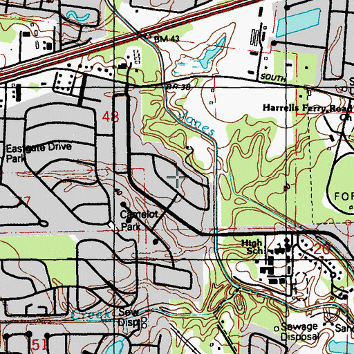 Topographic Map of Woodland Ridge, LA