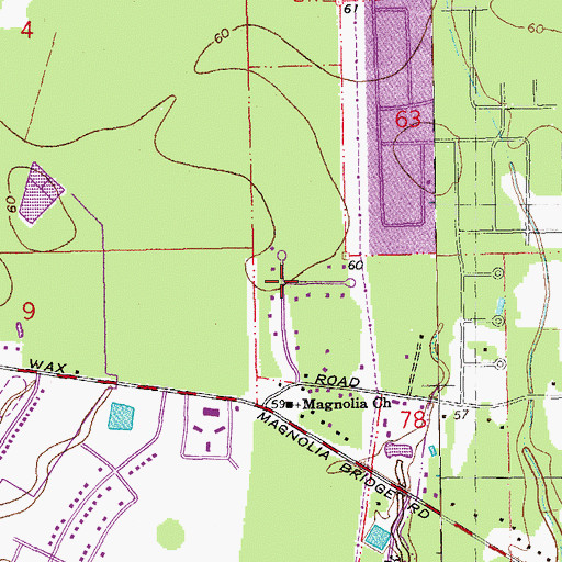Topographic Map of Woodland View, LA